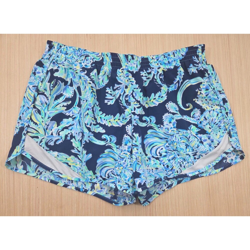 Lilly Pulitzer Women's Luxletic Ocean Trail Active Short Blue Navy Lined Size M